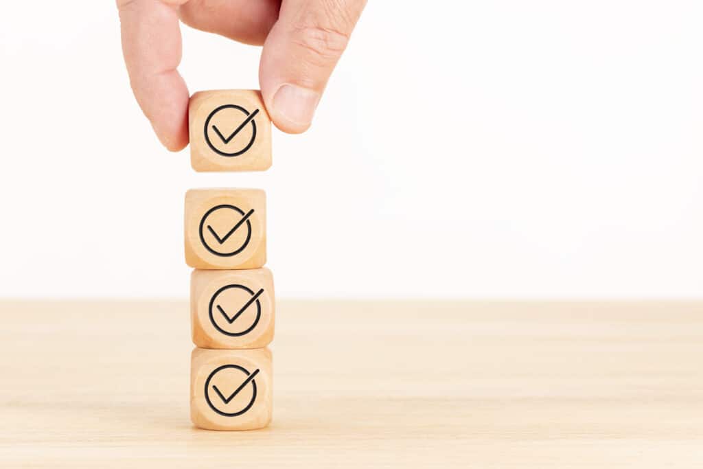 Person stacking blocks