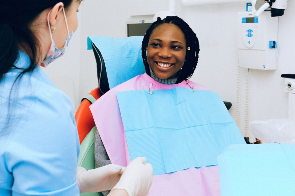 patient and dentist in a dental office